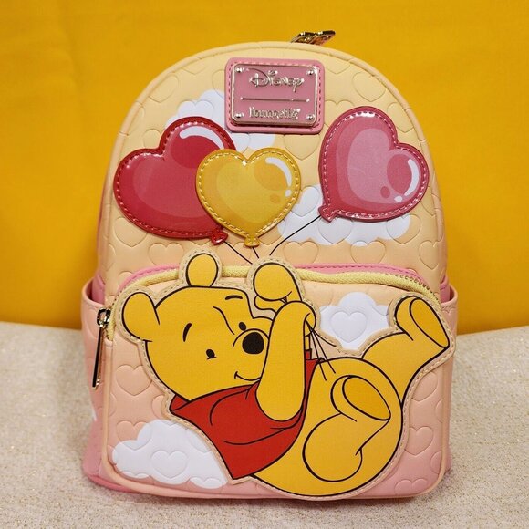 Loungefly Disney Winnie the Pooh Heart Balloon Pooh Bear Ombre Mini Backpack NEW